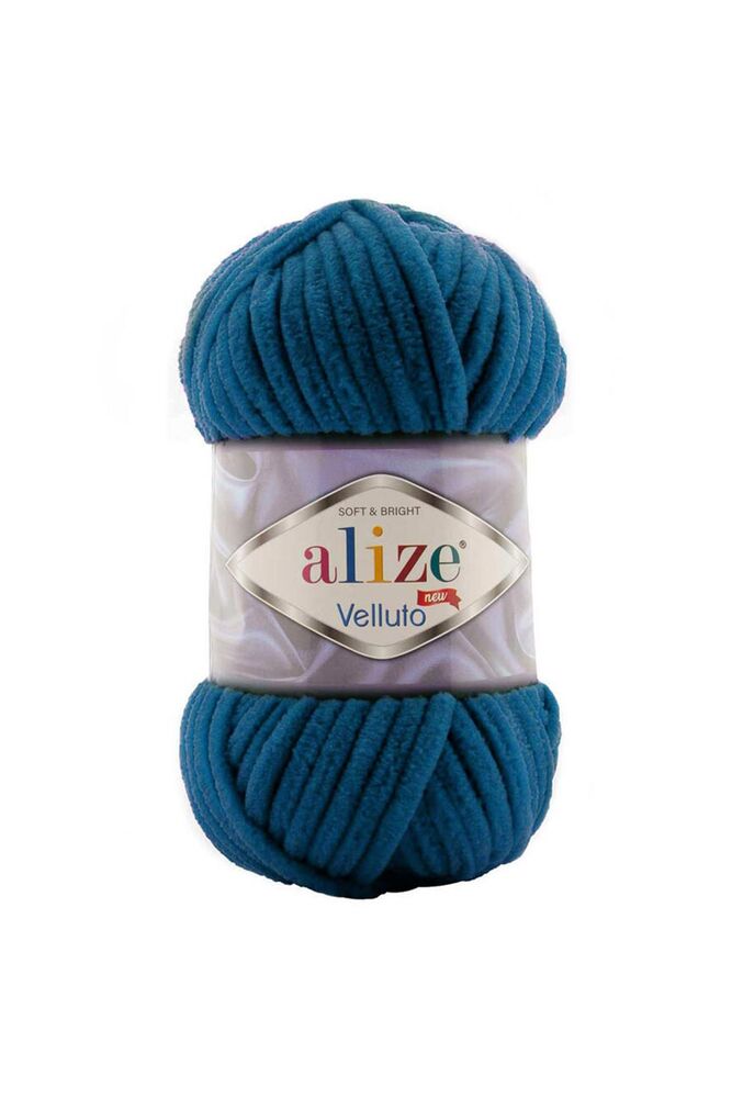 Alize Velluto El Örgü İpi 100 gr | Mikanos Mavi 646