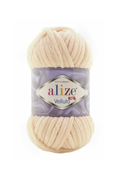 Alize Velluto El Örgü İpi 100 gr | Bal Köpüğü 310