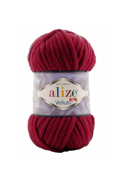 Alize Velluto El Örgü İpi 100 gr | Vişne 107