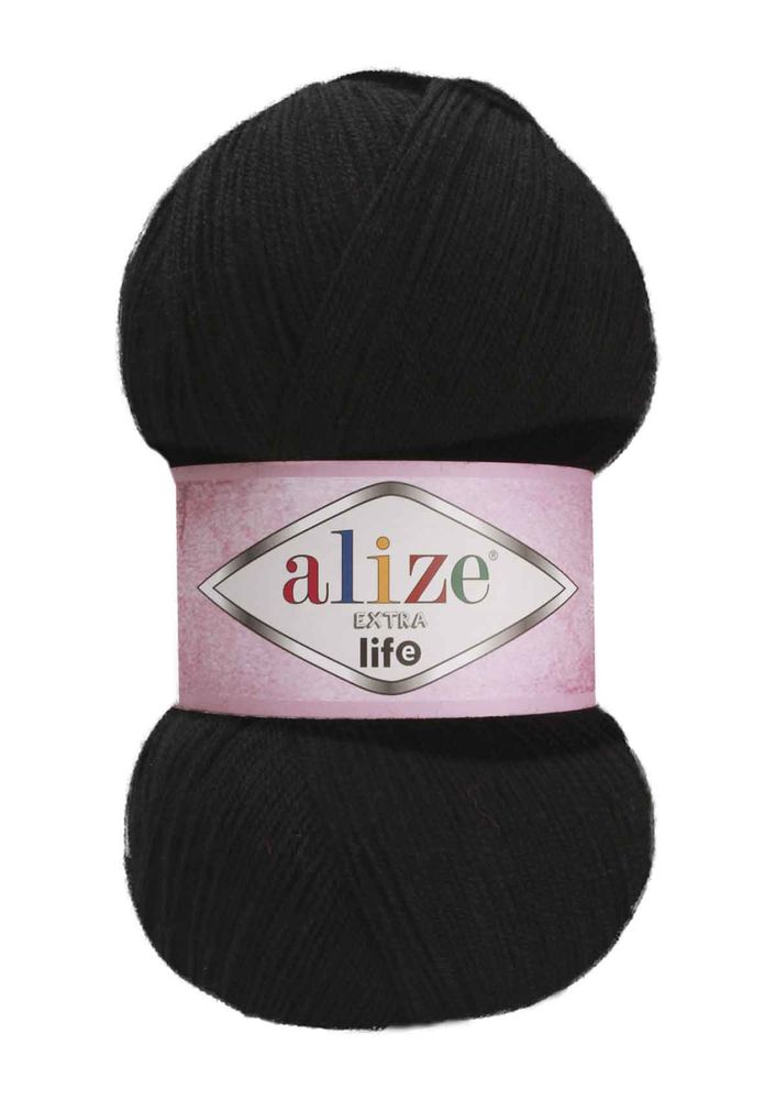 Alize Extra Life El Örgü İpi Siyah 927