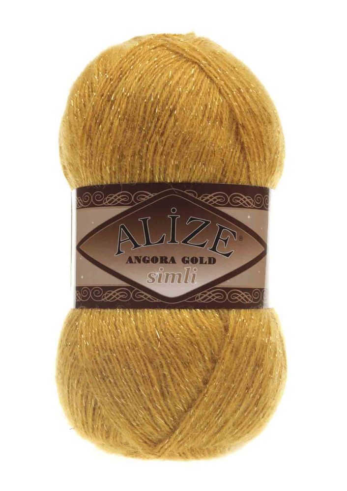 Alize Angora Gold Simli El Örgü İpi Safran 002