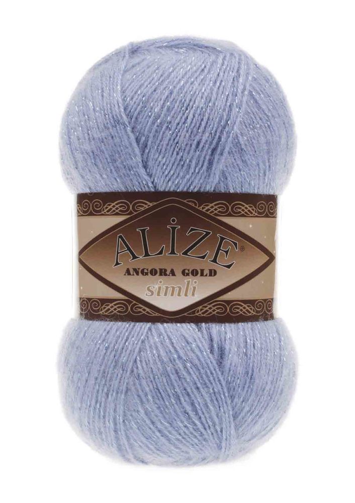 Alize Angora Gold Simli El Örgü İpi Mavi 040