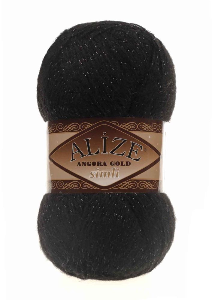 Alize Angora Gold Simli El Örgü İpi Siyah 060