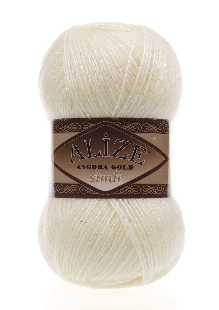 Alize Angora Gold Simli El Örgü İpi Mum Işığı 067