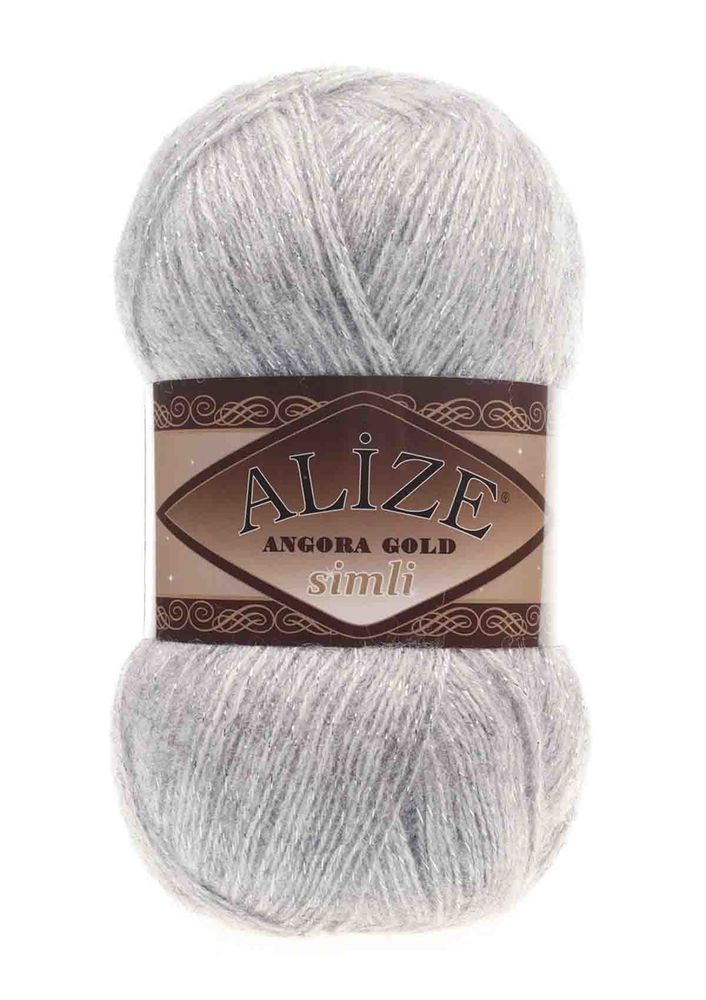 Alize Angora Gold Simli El Örgü İpi Açık Gri Melanj 208