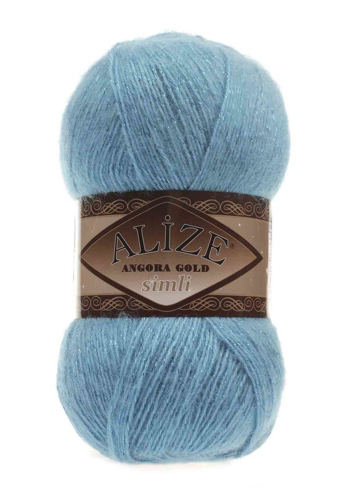 Alize Angora Gold Simli El Örgü İpi Turkuaz Mavi 245