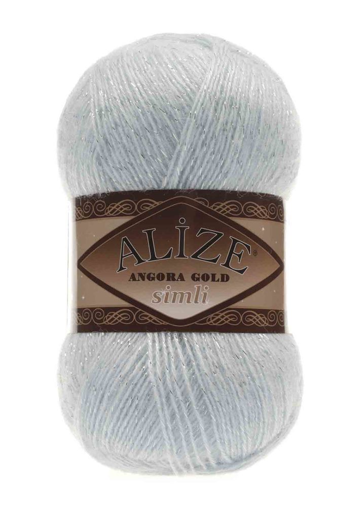Alize Angora Gold Simli El Örgü İpi Buz Mavisi 514