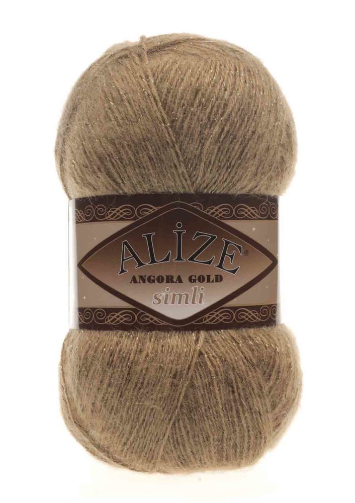 Alize Angora Gold Simli El Örgü İpi Sütlü Kahve 697