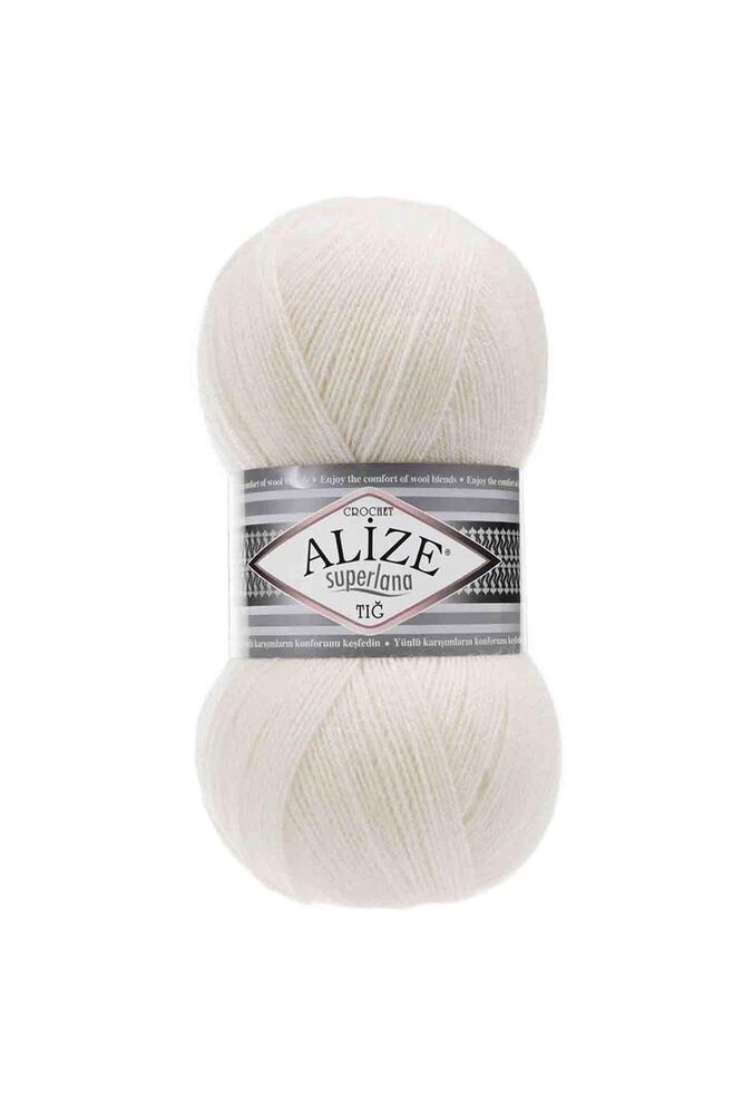 Alize Superlana Tığ El Örgü İpi Açık Krem 062