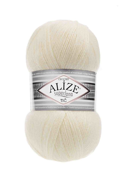 Alize Superlana Tığ El Örgü İpi Krem 001