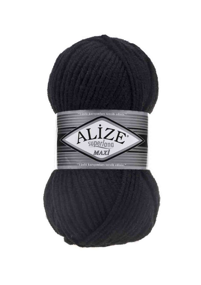 Alize Superlana Maxi El Örgü İpi Siyah 060