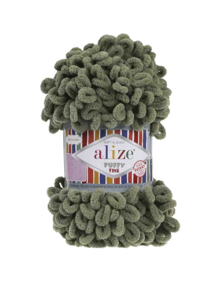 Alize Puffy Fine El Örgü İpi Haki 003