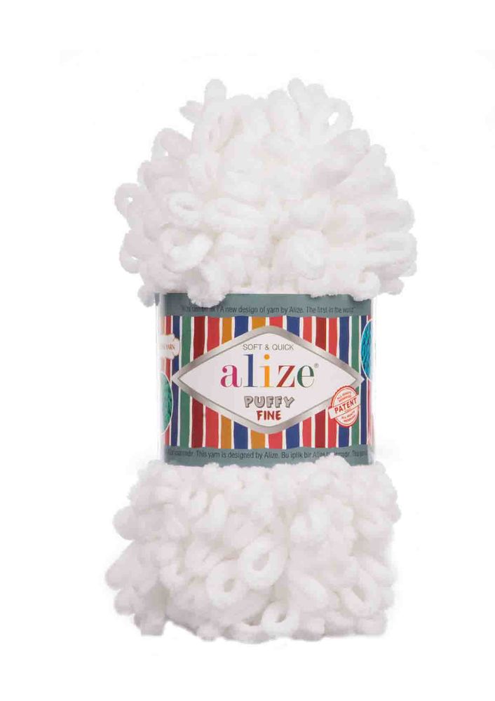Alize Puffy Fine El Örgü İpi Beyaz 055