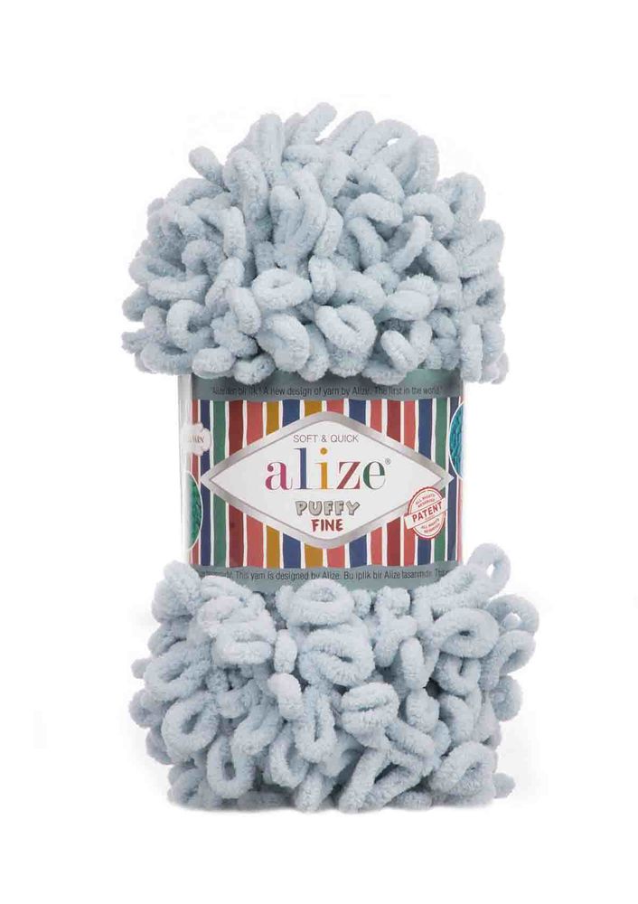 Alize Puffy Fine El Örgü İpi Gri 500