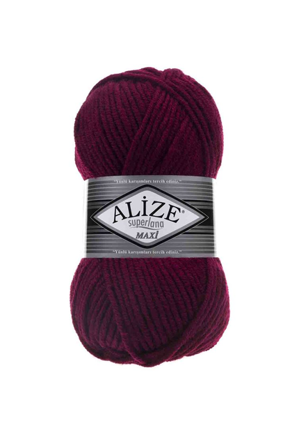 Alize Superlana Maxi El Örgü İpi Mürdüm 495