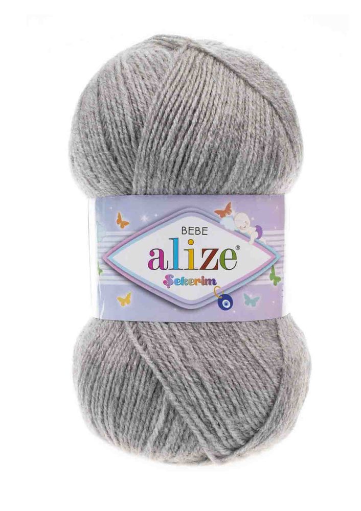 Alize Şekerim Bebe El Örgü İpi Gri Melanj 021