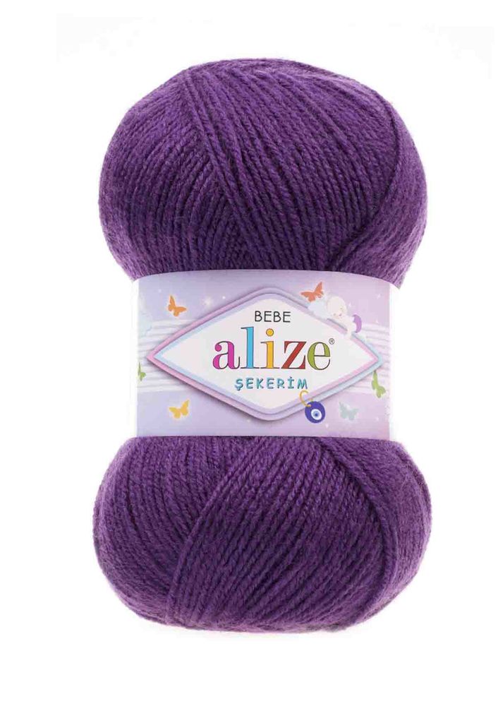 Alize Şekerim Bebe El Örgü İpi Mor 044