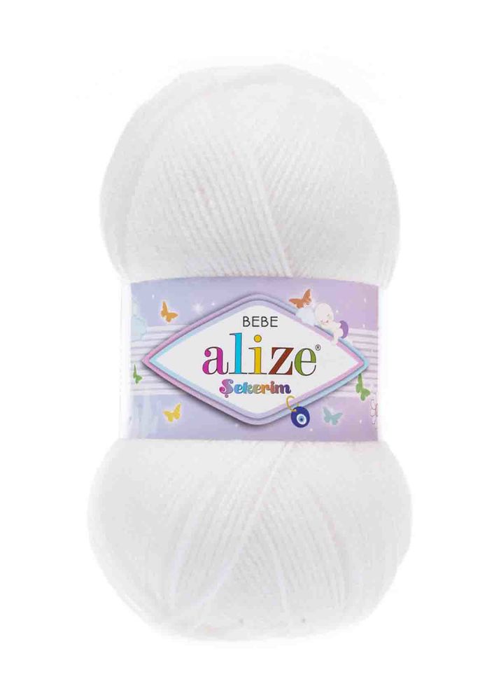 Alize Şekerim Bebe El Örgü İpi Beyaz 055