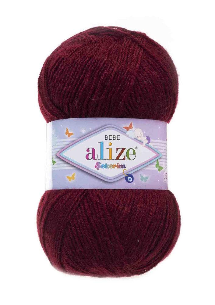 Alize Şekerim Bebe El Örgü İpi Bordo 057