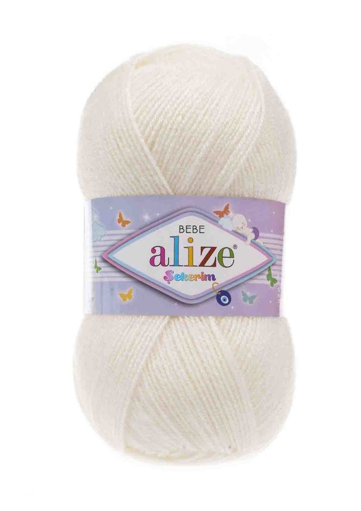 Alize Şekerim Bebe El Örgü İpi Açık Krem 062