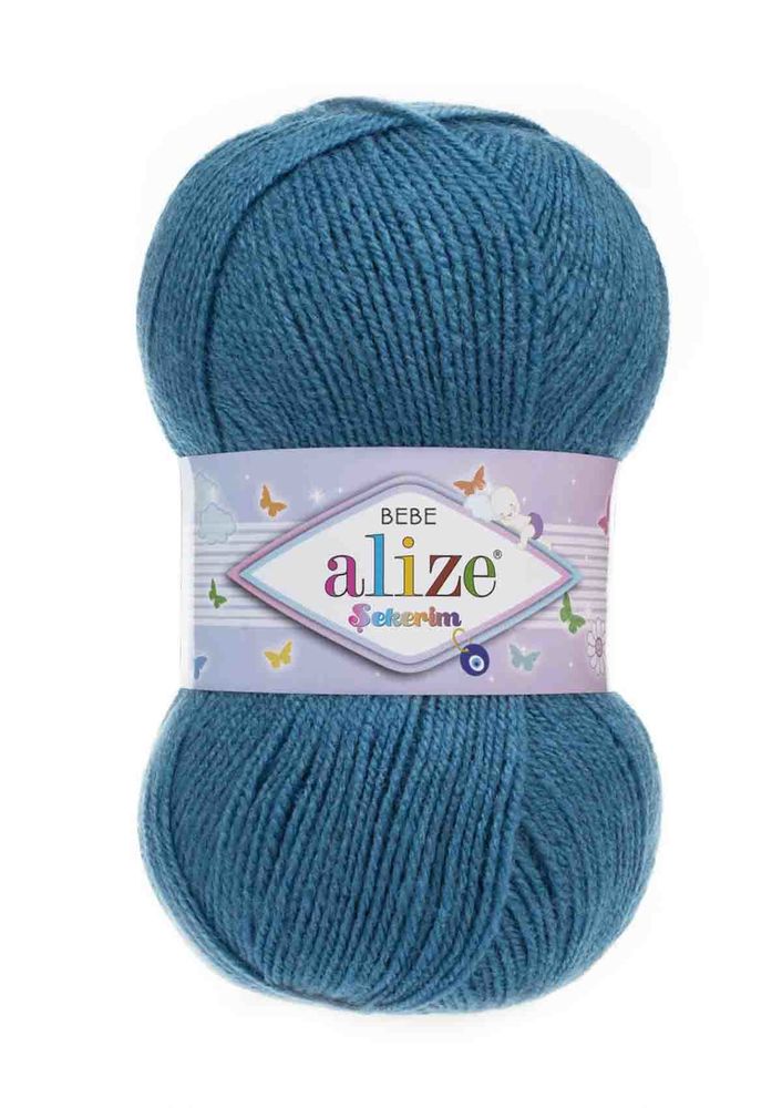 Alize Şekerim Bebe El Örgü İpi Koyu Turkuaz 387
