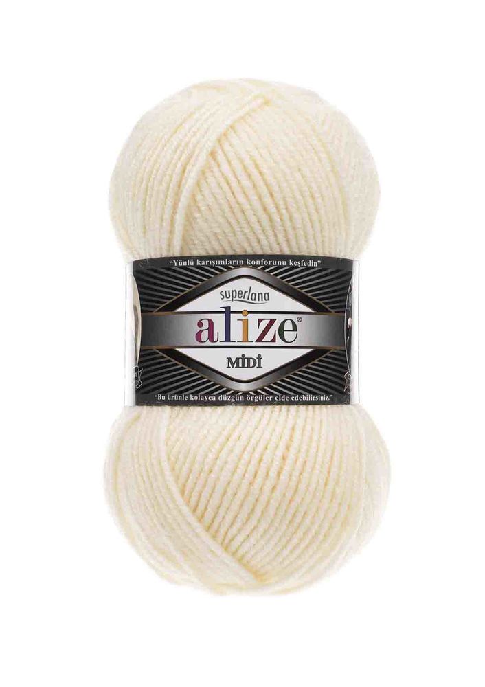 Alize Superlana Midi El Örgü İpi Açık Krem 001