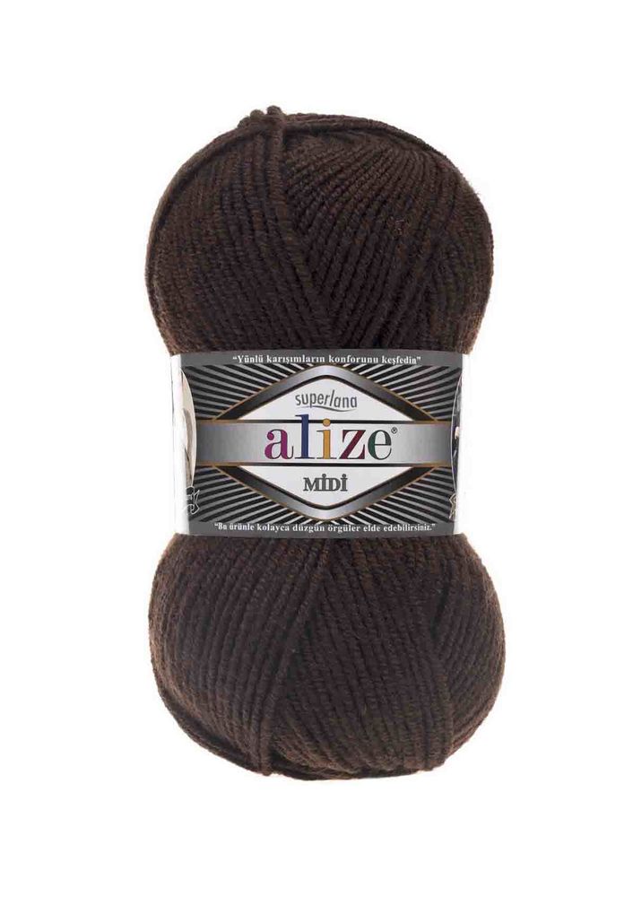 Alize Superlana Midi El Örgü İpi Kahverengi 026