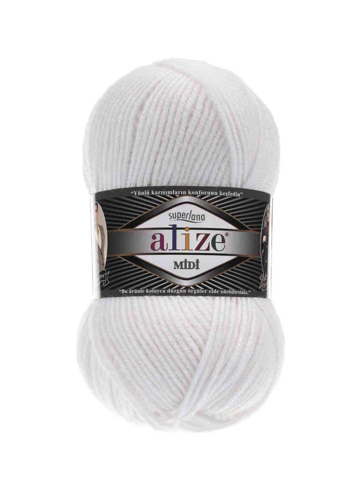 Alize Superlana Midi El Örgü İpi Beyaz 055