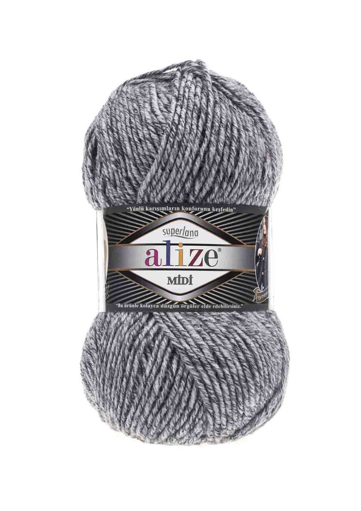 Alize Superlana Midi El Örgü İpi Jaspe Gri 801