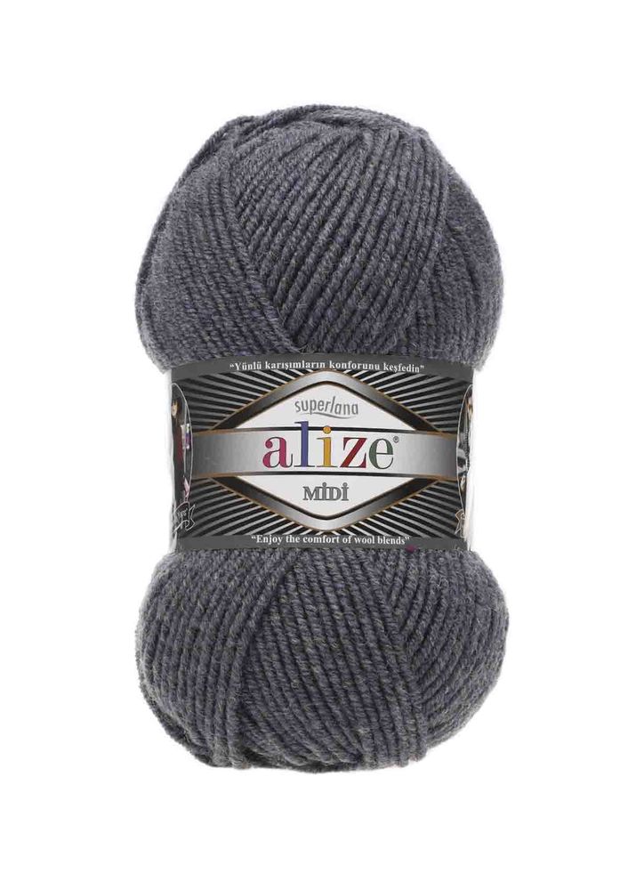 Alize Superlana Midi El Örgü İpi Koyu Gri 902