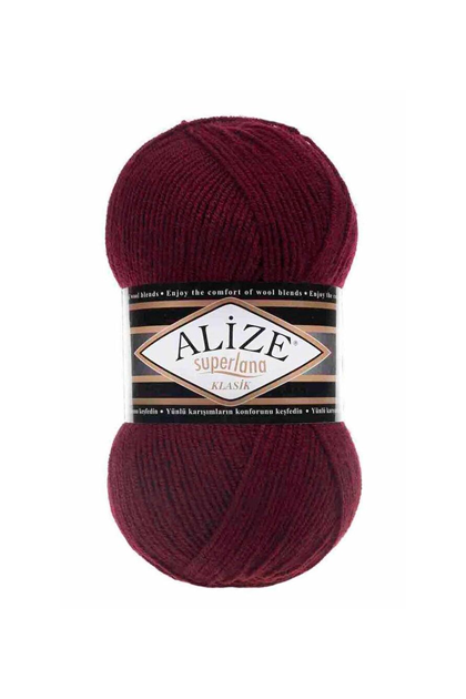 Alize Superlana Klasik El Örgü İpi Bordo 057