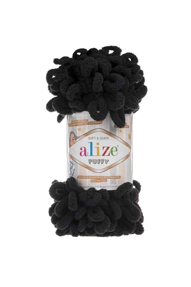 Alize Puffy El Örgü İpi Siyah 060