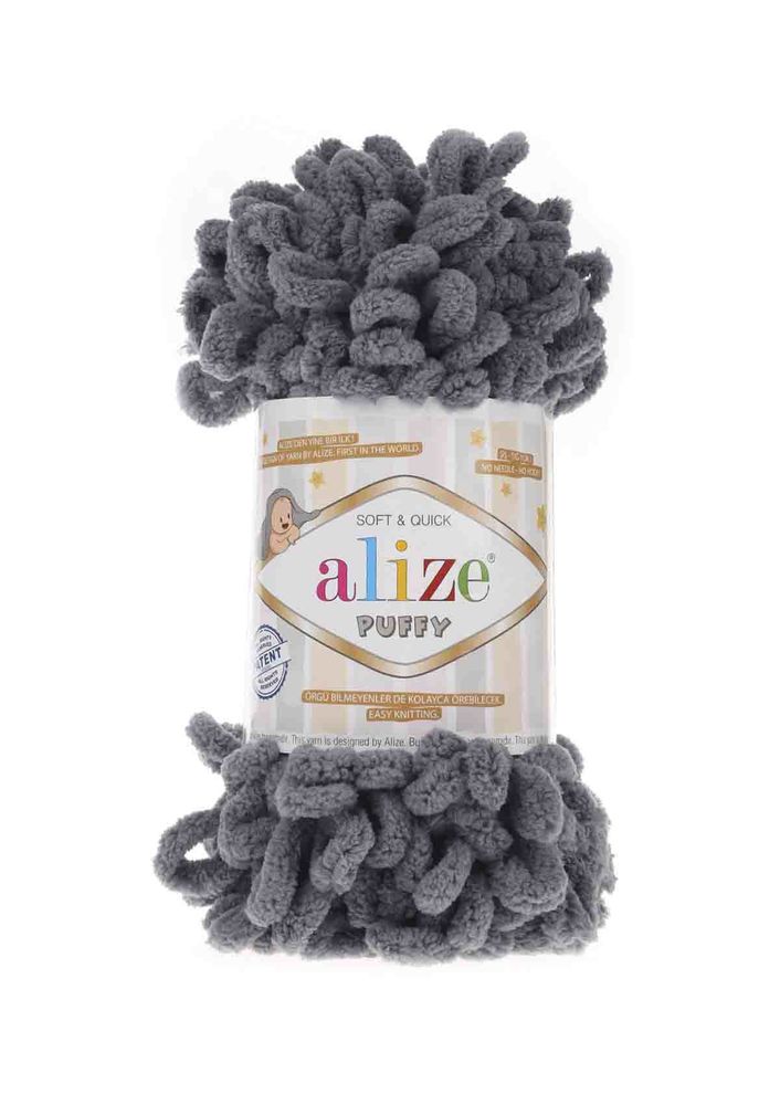 Alize Puffy El Örgü İpi Koyu Gri 087
