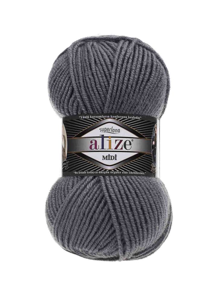 Alize Superlana Midi El Örgü İpi Kömür Grisi 087