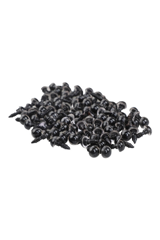 Amigurumi Vidalı Renkli Göz 8 mm 100 Adet | Şeffaf - Thumbnail