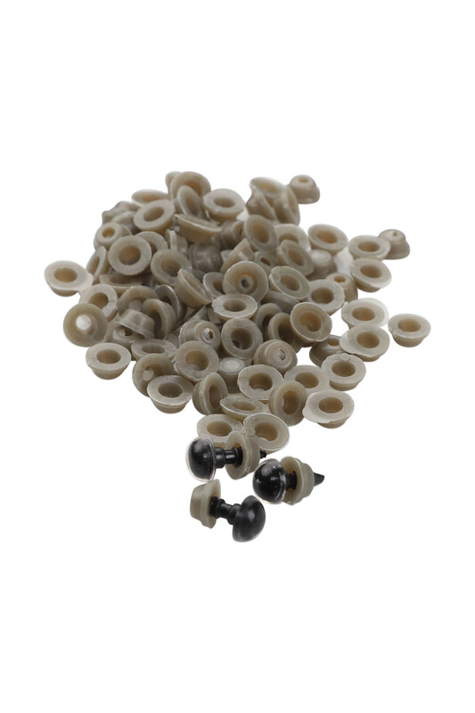 Amigurumi Vidalı Renkli Göz 8 mm 100 Adet | Şeffaf - Thumbnail