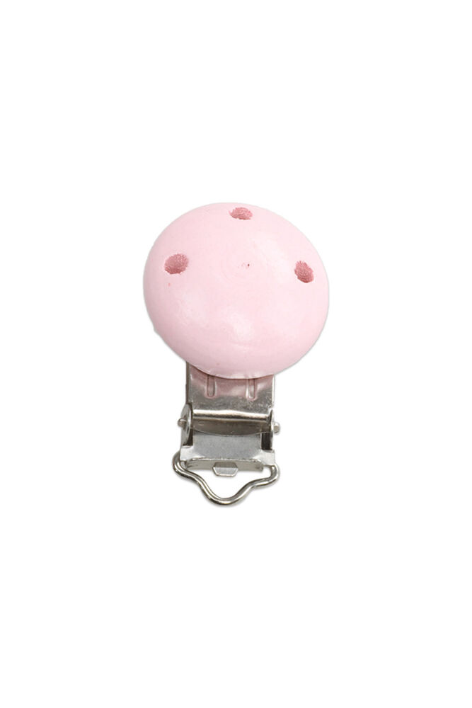Ahşap Emzik Klipsi 3 Cm | Pembe