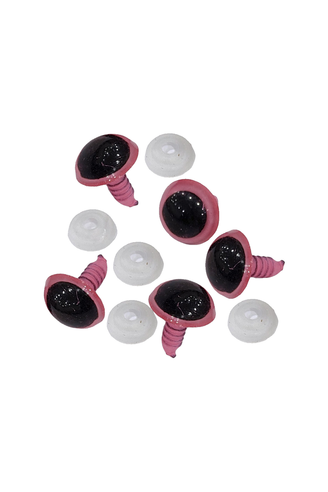 Amigurumi Vidalı Göz Pembe 10 mm 5 Çift