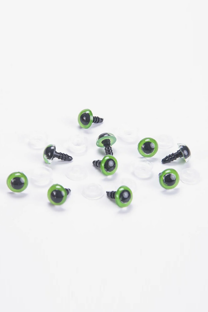 Amigurumi Vidalı Göz Yeşil 12 mm 5 Çift