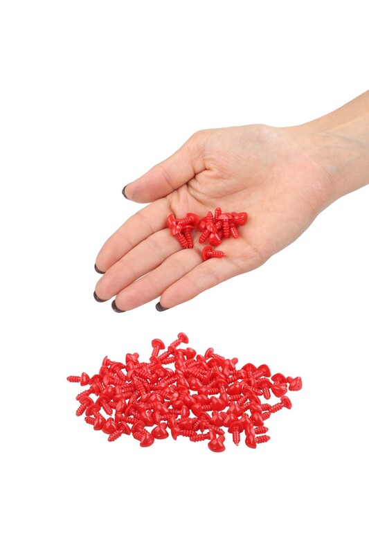 Amigurumi Safety Nose 8 mm 100 pcs /Red - Thumbnail