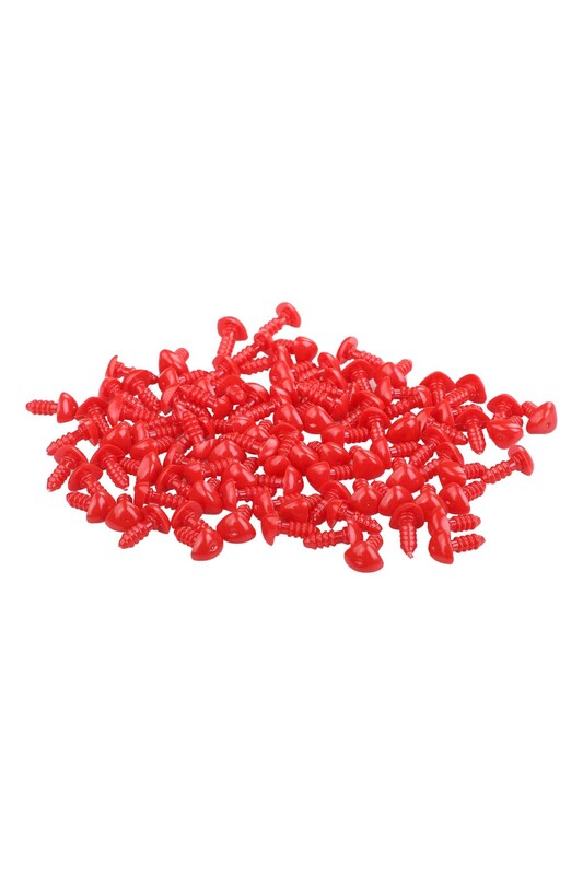 Amigurumi Safety Nose 8 mm 100 pcs /Red - Thumbnail