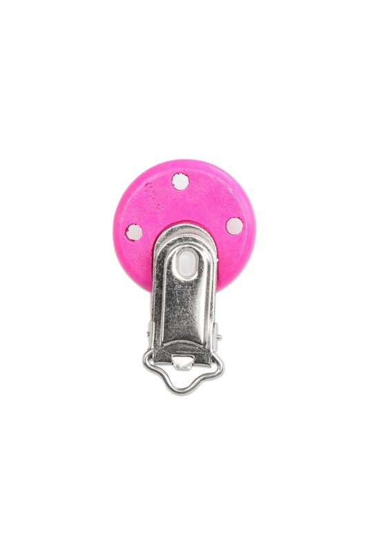 Wooden Pacifier Clip 3 Cm | Fuchsia - Thumbnail