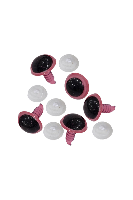 SİMİSSO - Amigurumi Vidalı Göz Pembe 10 mm 5 Çift