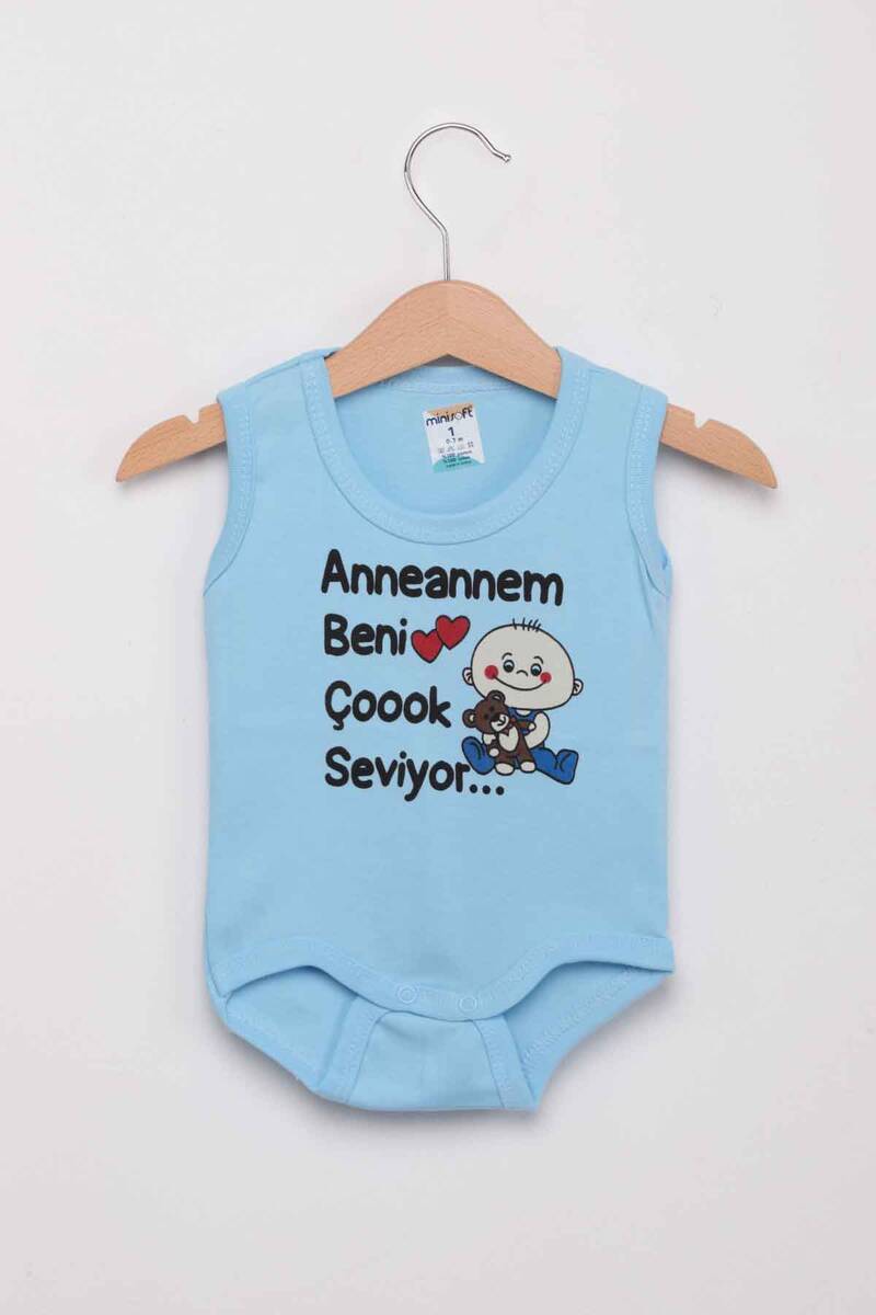 Anneannem Beni Çok Seviyor Bebek Zıbın Kod/renk: Mavi