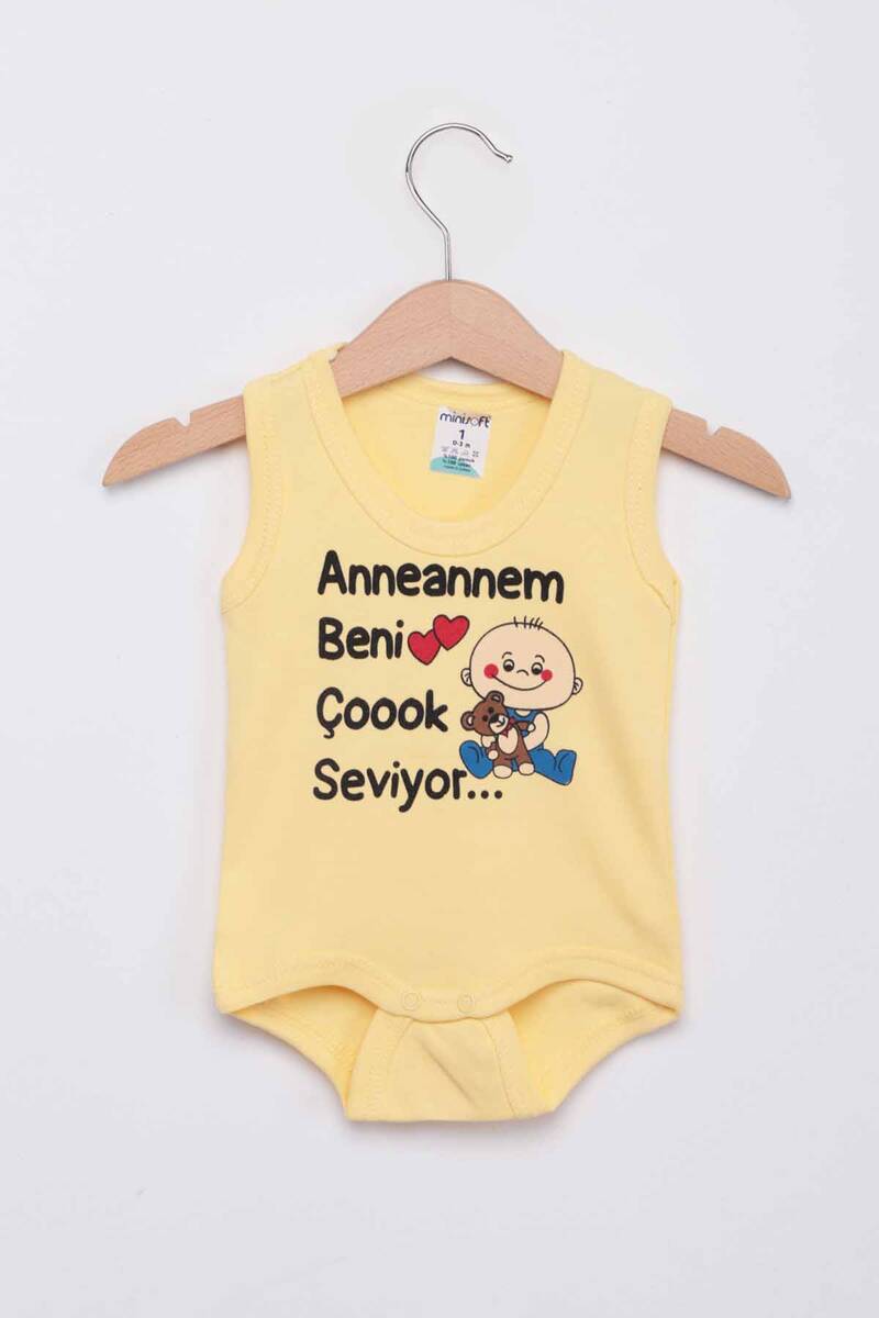 Anneannem Beni Çok Seviyor Bebek Zıbın Kod/renk: Sarı