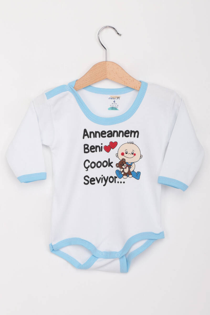Anneannem Beni Çok Seviyor Uzun Kollu Zıbın Kod/renk: Beyazmavi