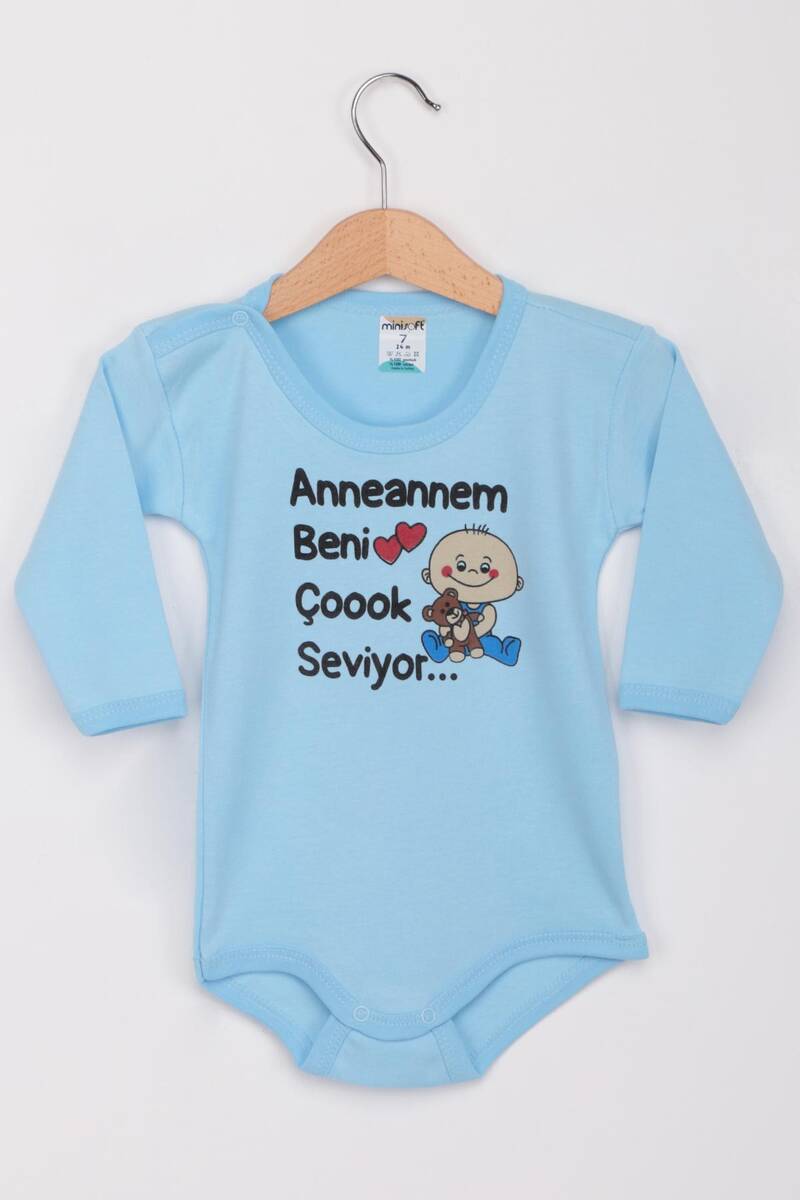 Anneannem Beni Çok Seviyor Uzun Kollu Zıbın Kod/renk: Mavi