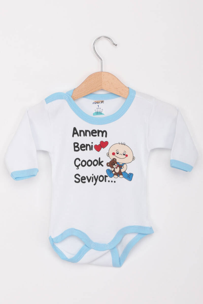 Annem Beni Çok Seviyor Uzun Kollu Zıbın | Beyazmavi