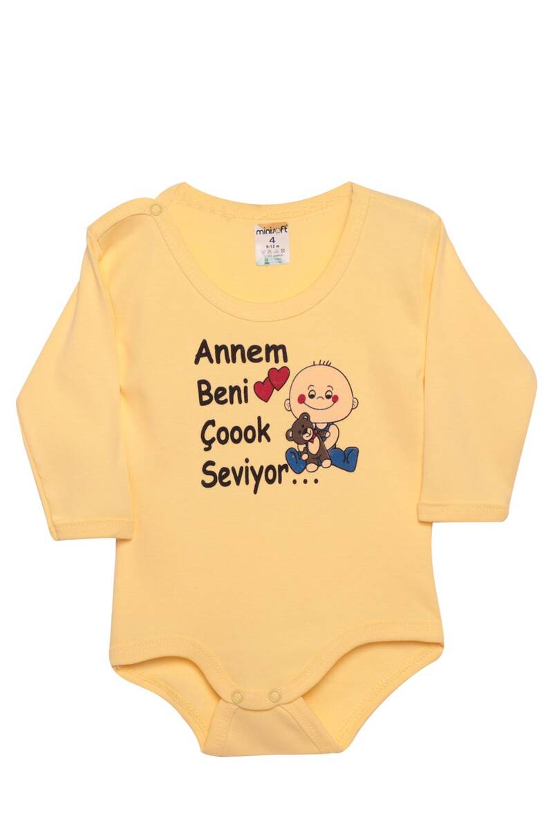 Annem Beni Çok Seviyor Uzun Kollu Zıbın | Sarı