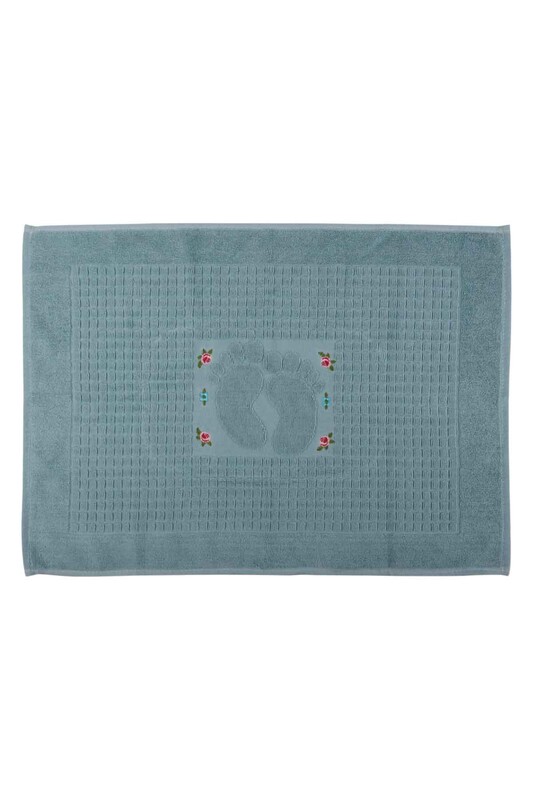 TEKİN - Nakışlı Ayak Havlusu 50*70 cm | Su Yeşili